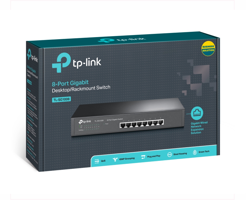 Switch TP-LINK Gigabit TL-SG1008 8 puertos 10/100/1000Mbps